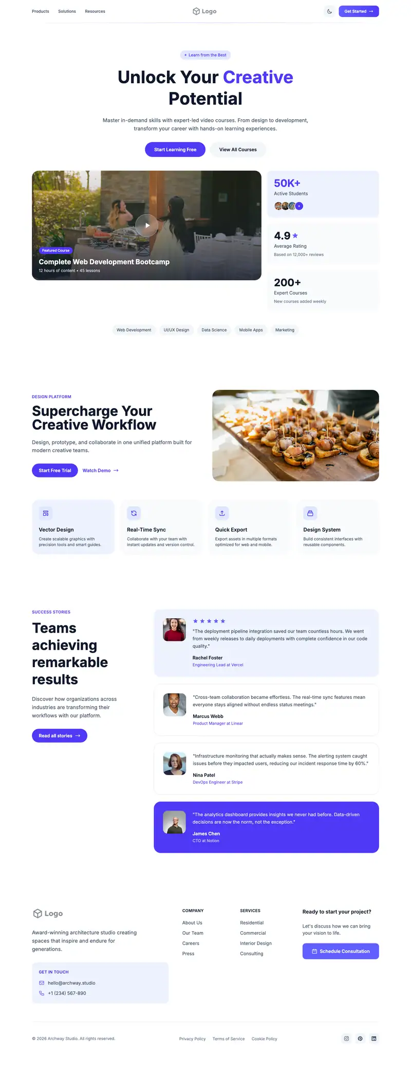 Event Catering website template preview