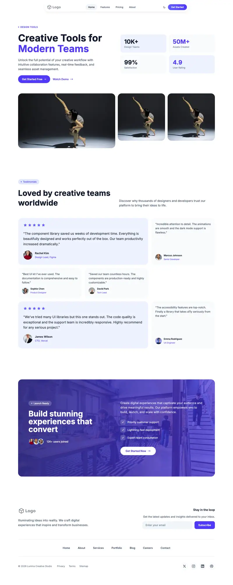 Dance Studio website template preview
