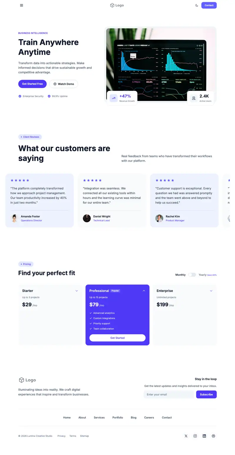 Online Fitness Coach website template preview