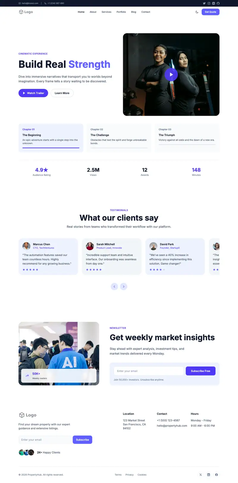 Strength Coach website template preview