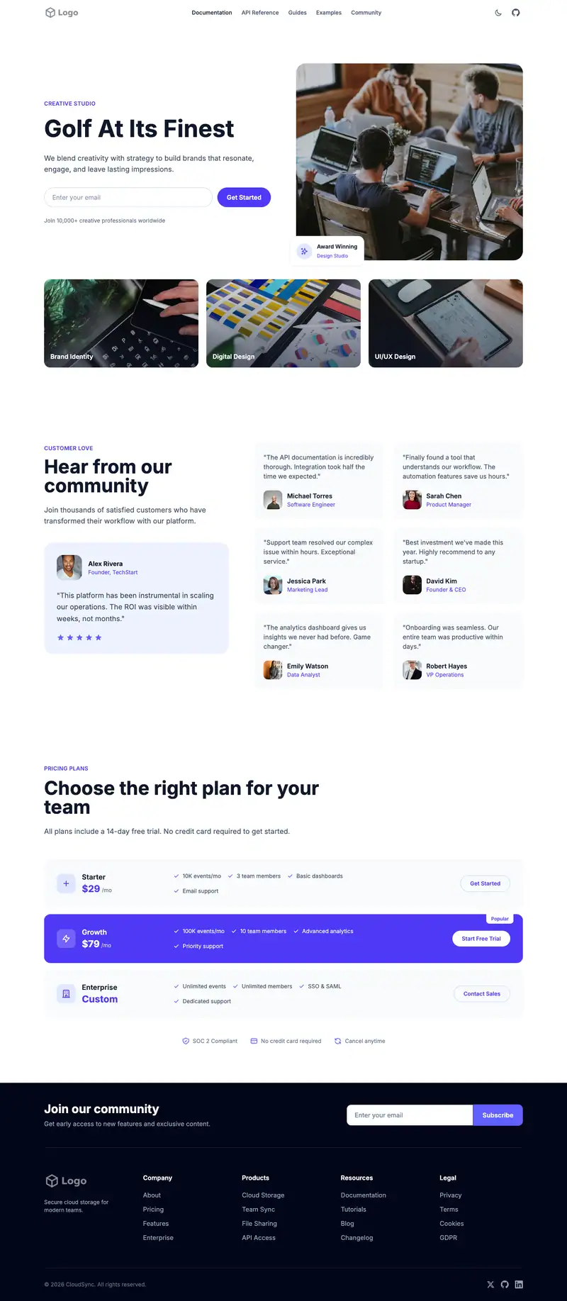 Golf Course website template preview