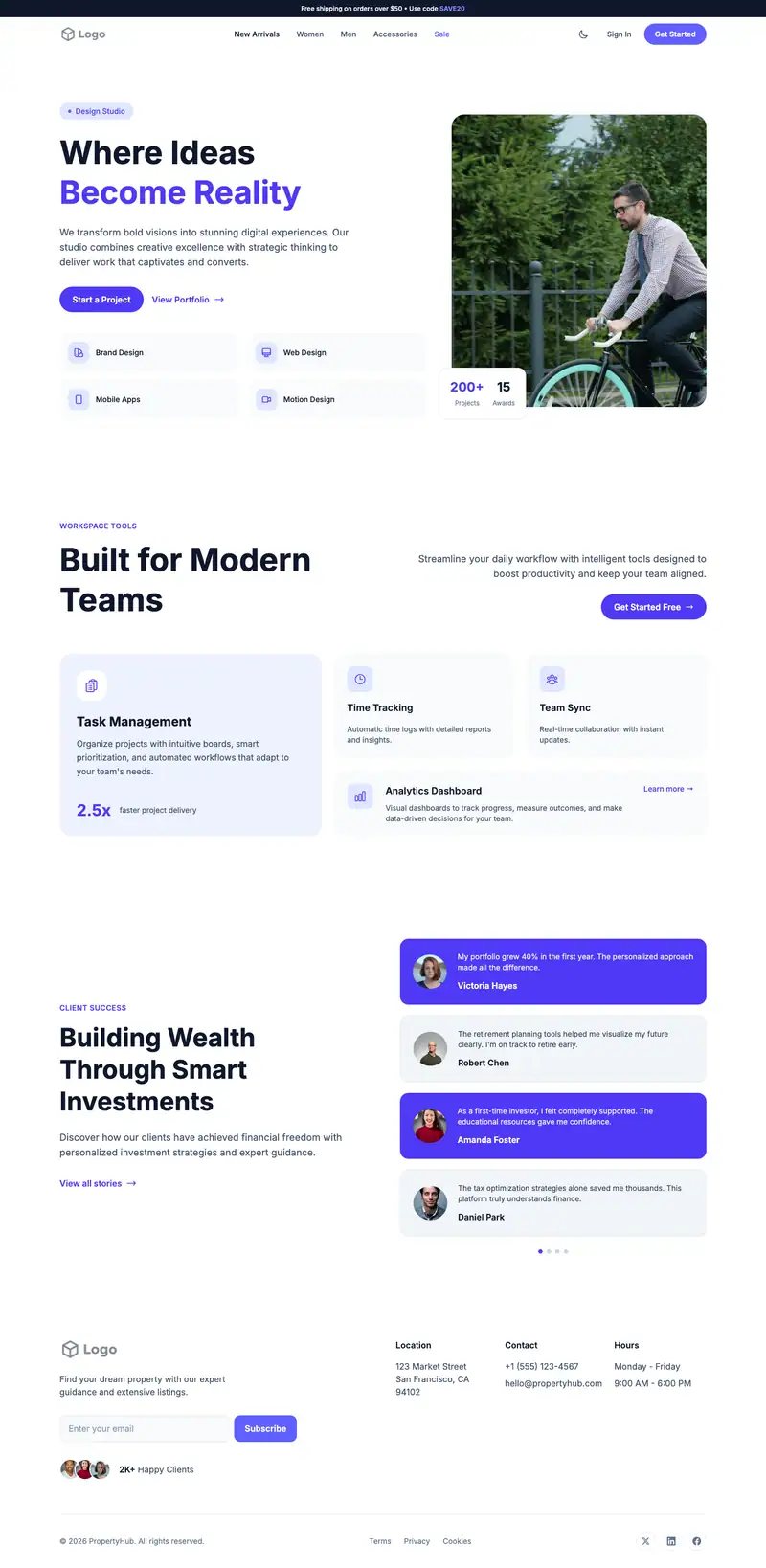 Bike Shop website template preview