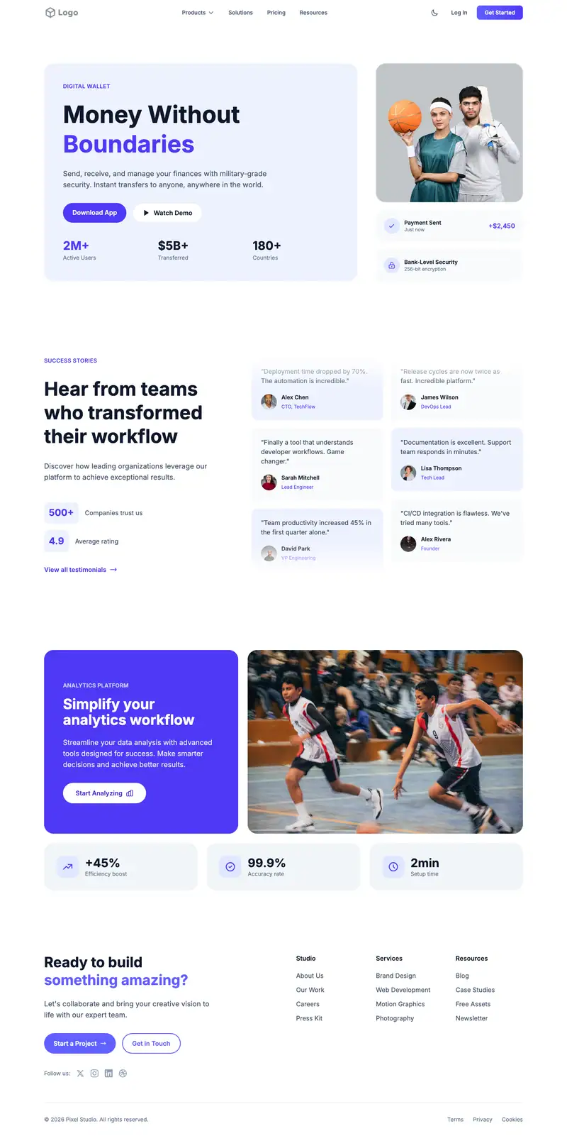 Youth Sports League website template preview