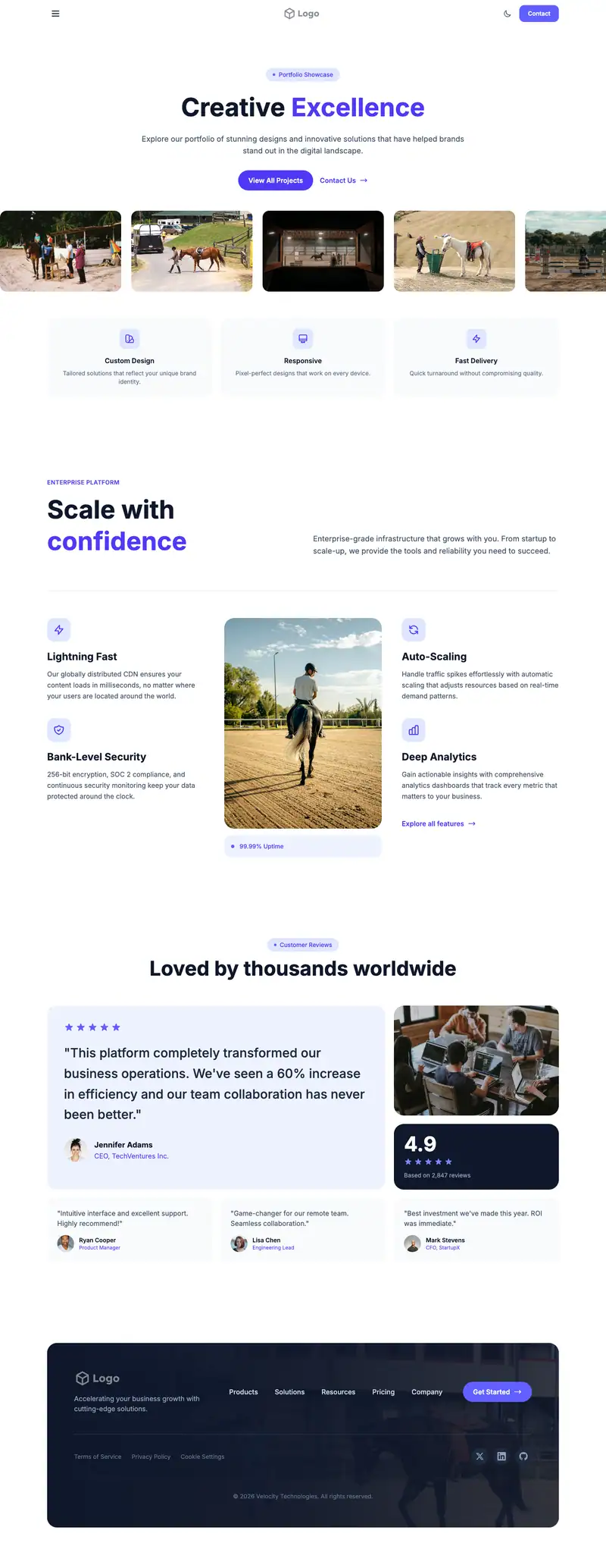 Horse Boarding website template preview