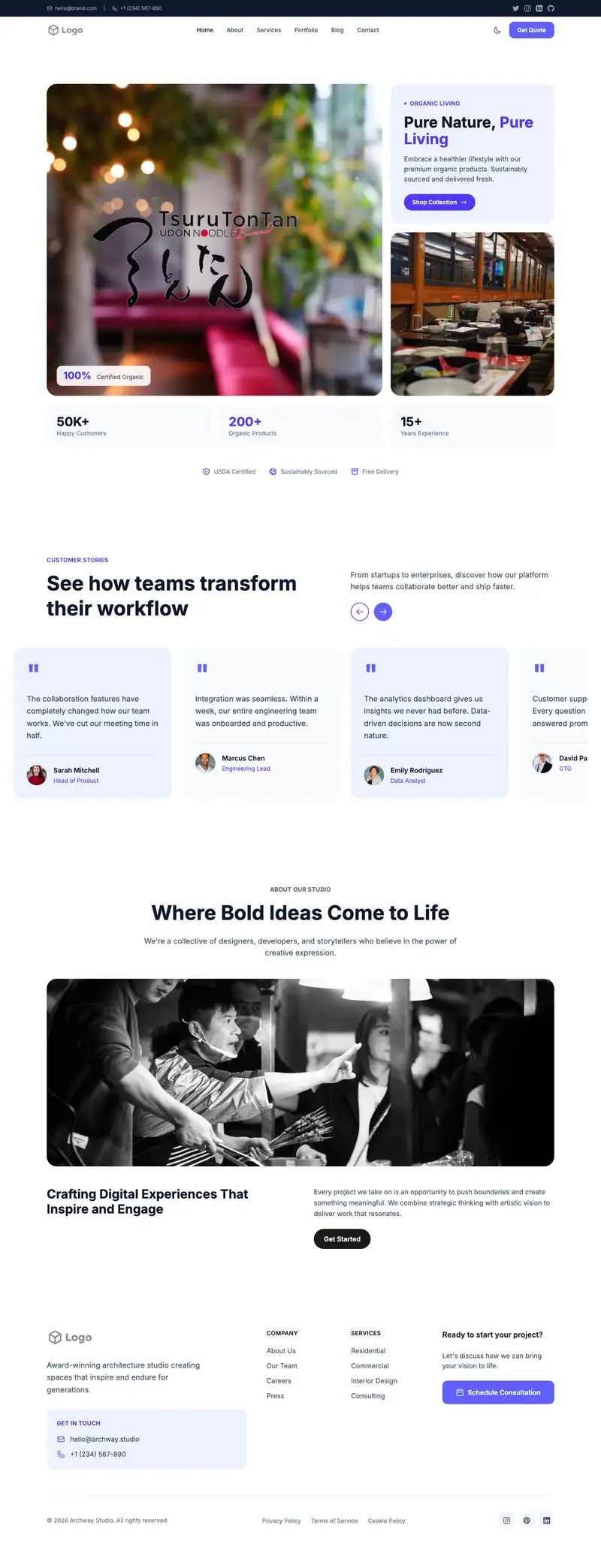 Japanese Restaurant website template preview