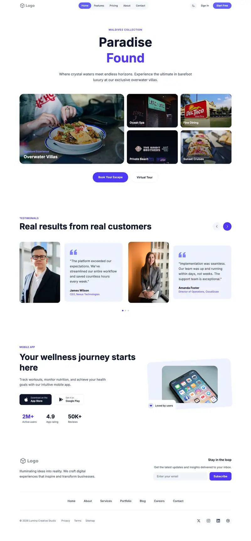 Mexican Restaurant website template preview