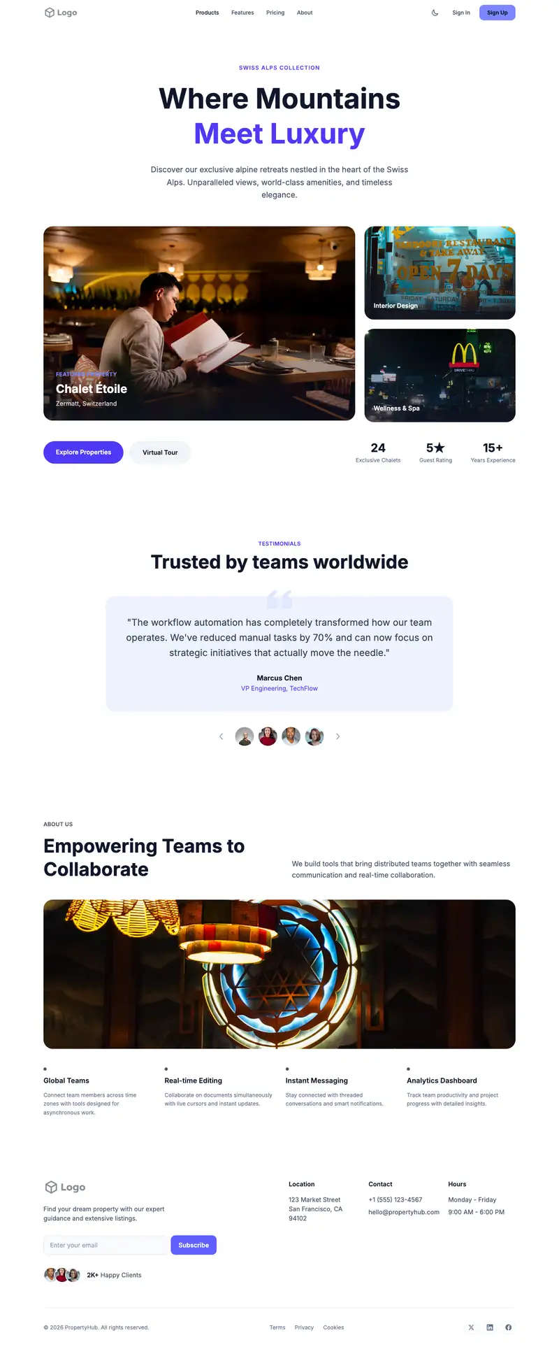 Indian Restaurant website template preview