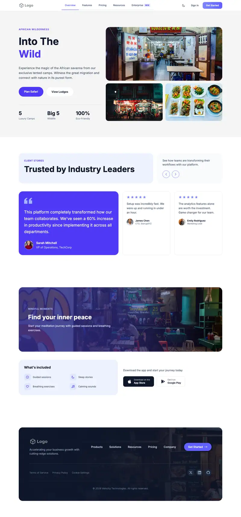Thai Restaurant website template preview