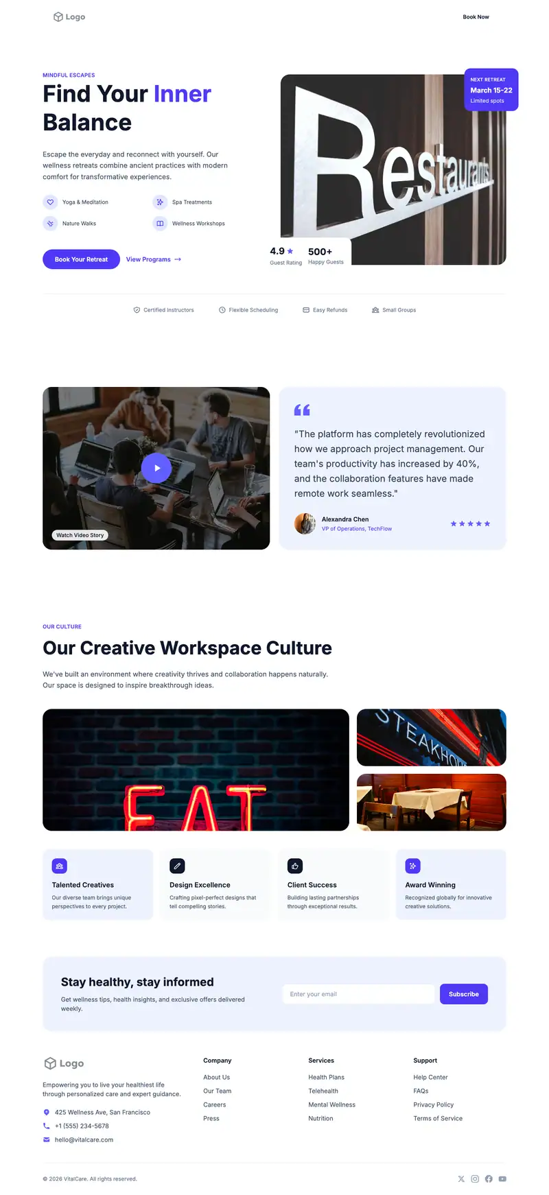Steakhouse website template preview