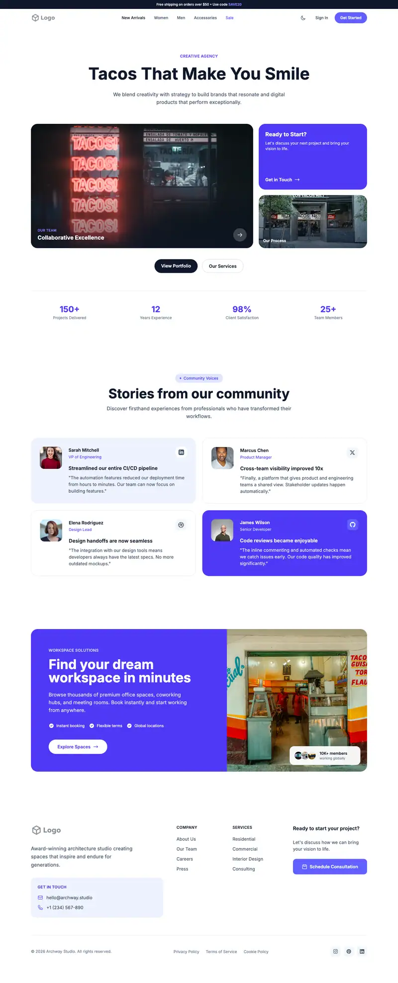 Taco Shop website template preview