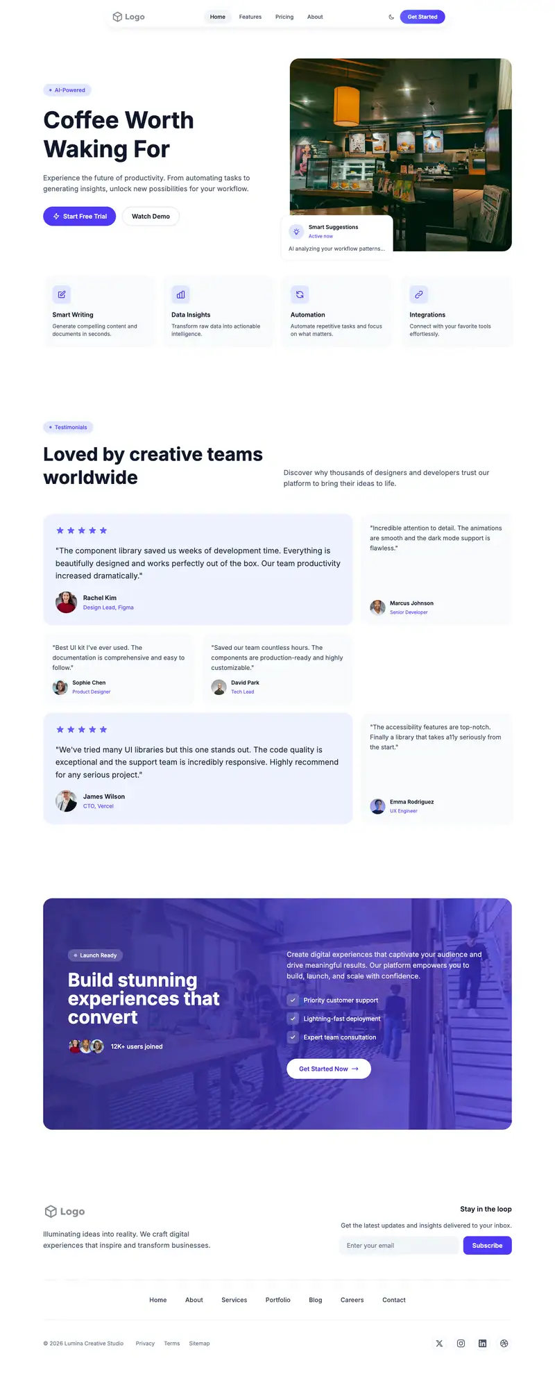 Coffee Shop website template preview
