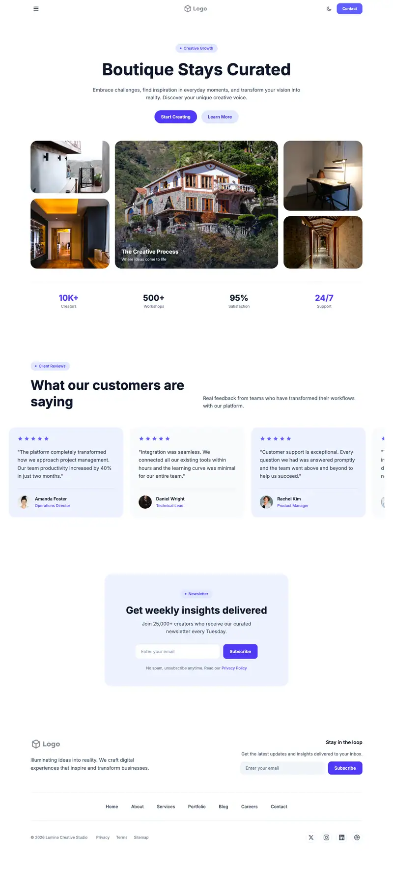 Boutique Hotel website template preview