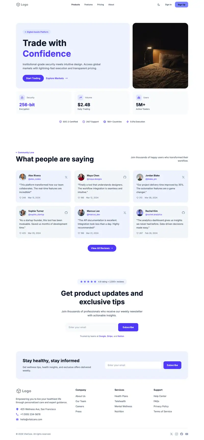 Hostel website template preview
