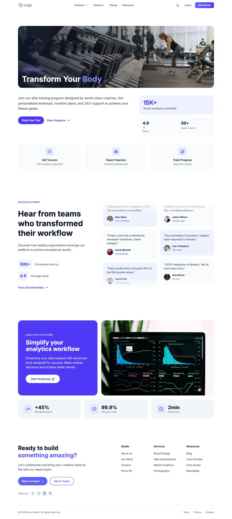 Ice Cream Shop website template preview