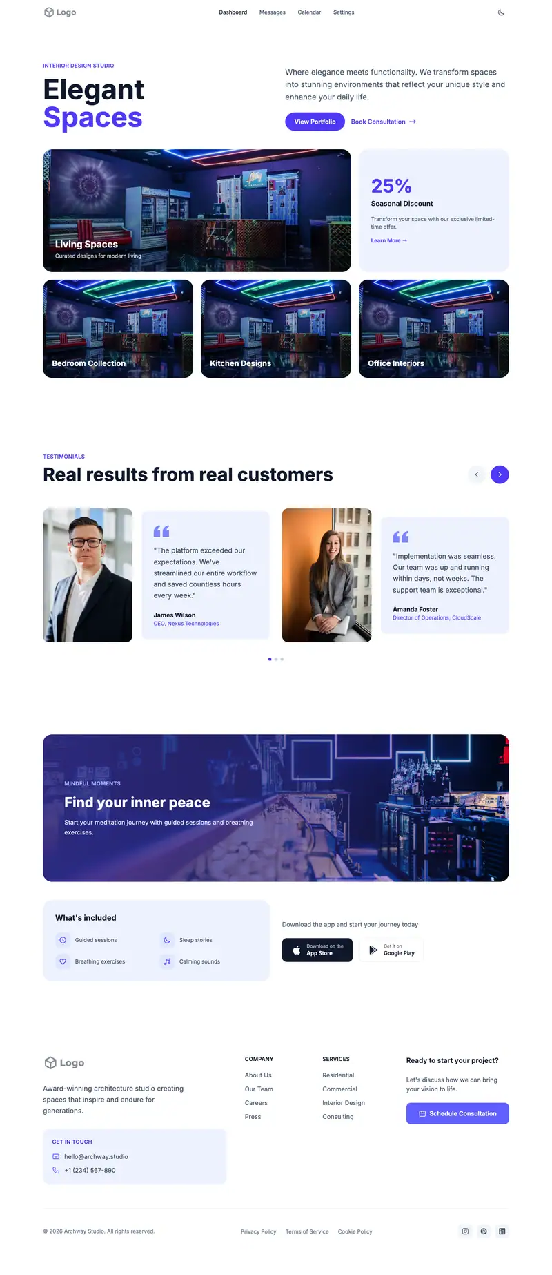 Nightclub website template preview