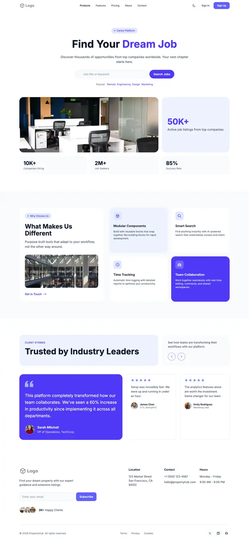 Conference Center website template preview