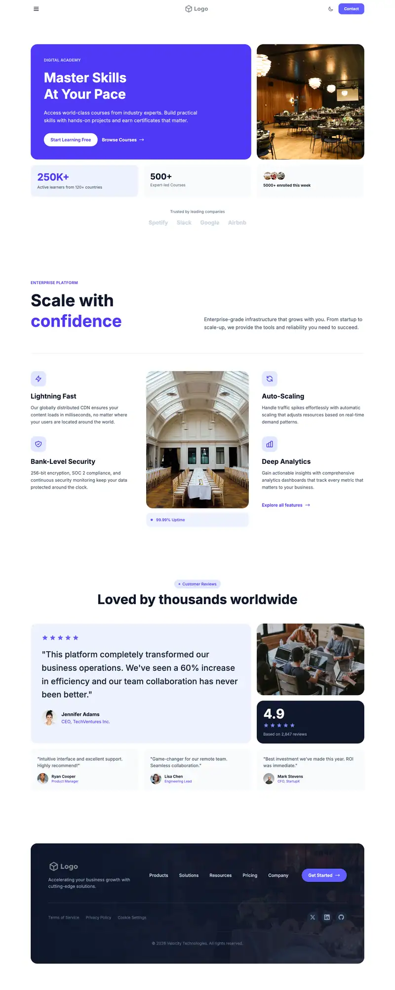 Banquet Hall website template preview
