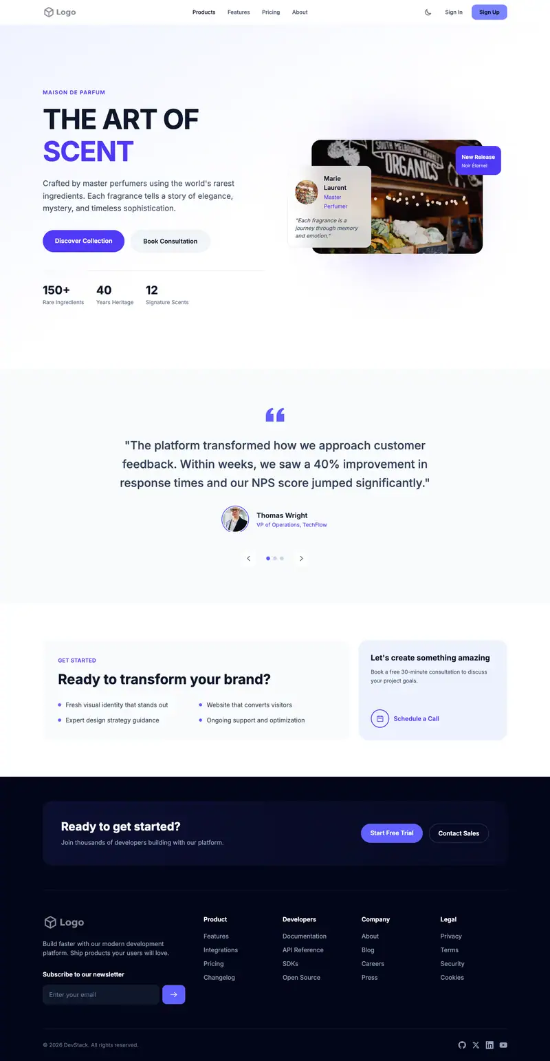 Organic Grocery website template preview