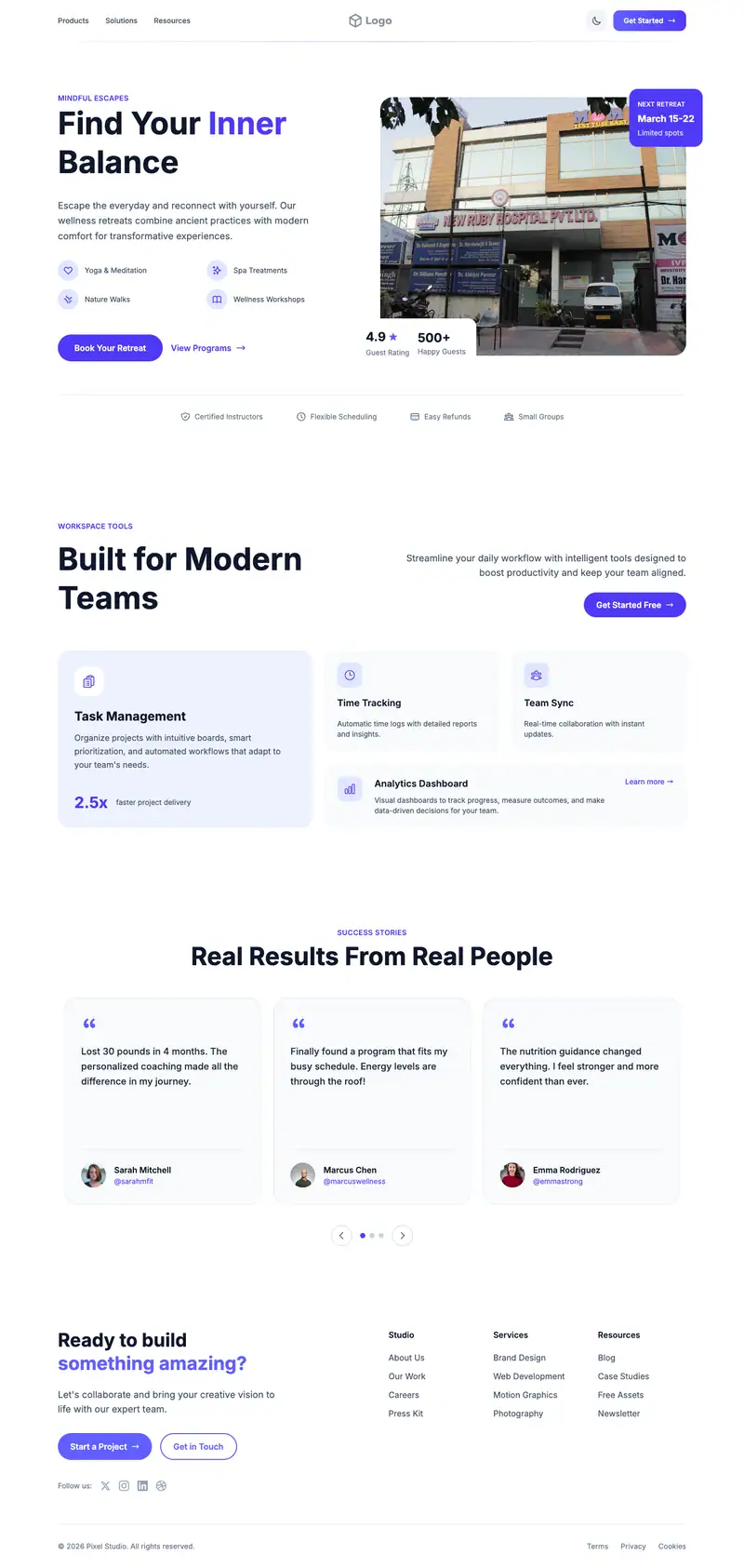 Walk in Clinic website template preview