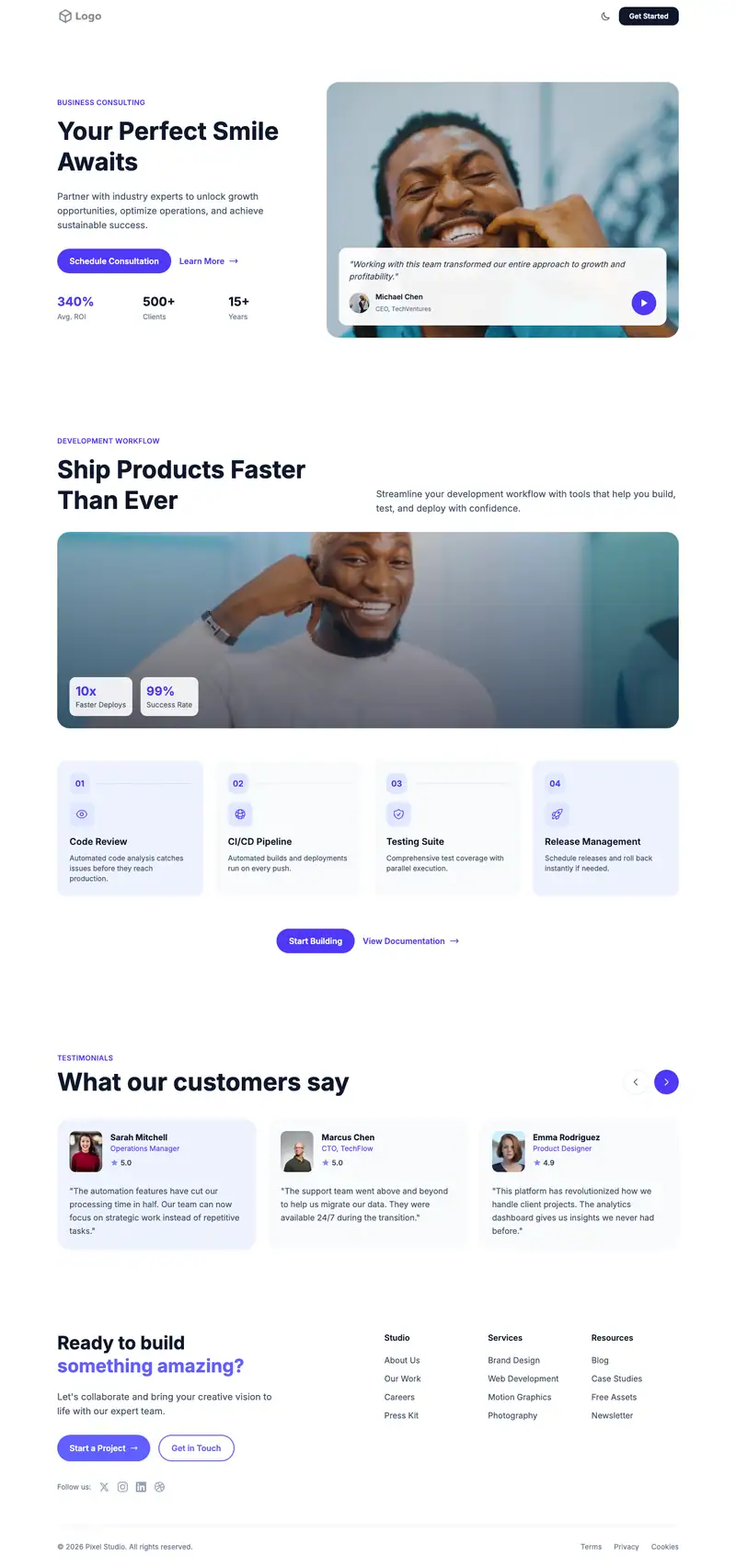 Cosmetic Dentistry website template preview