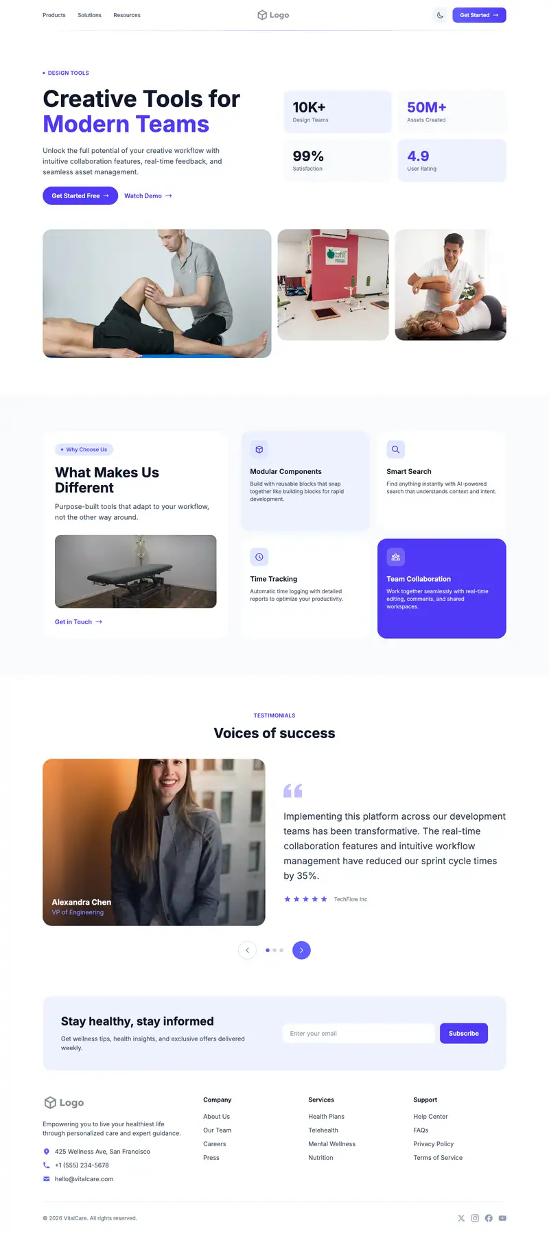 Physical Therapy website template preview