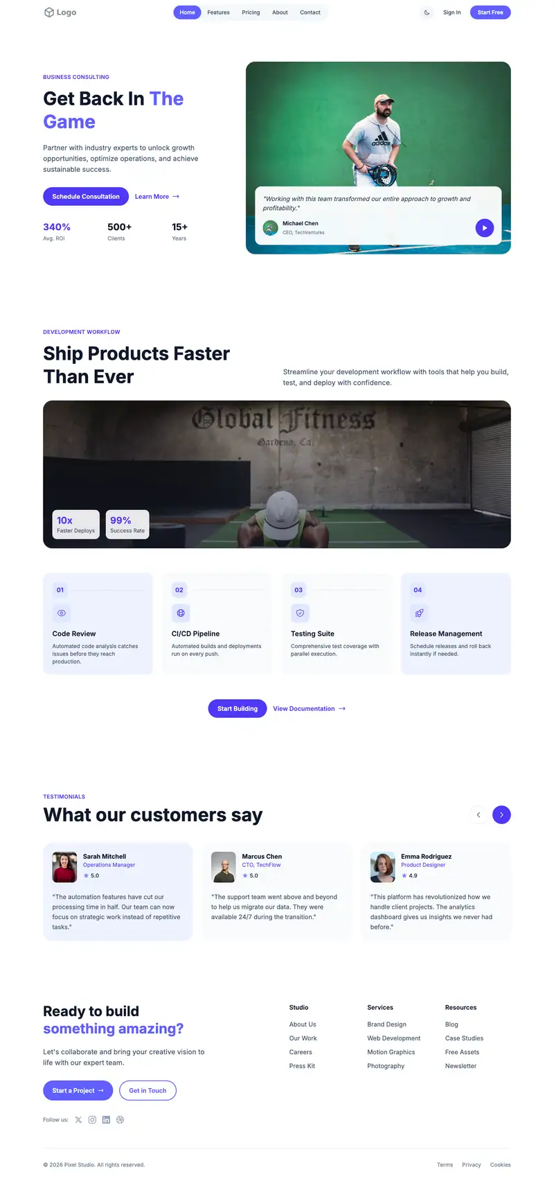Sports Rehab website template preview