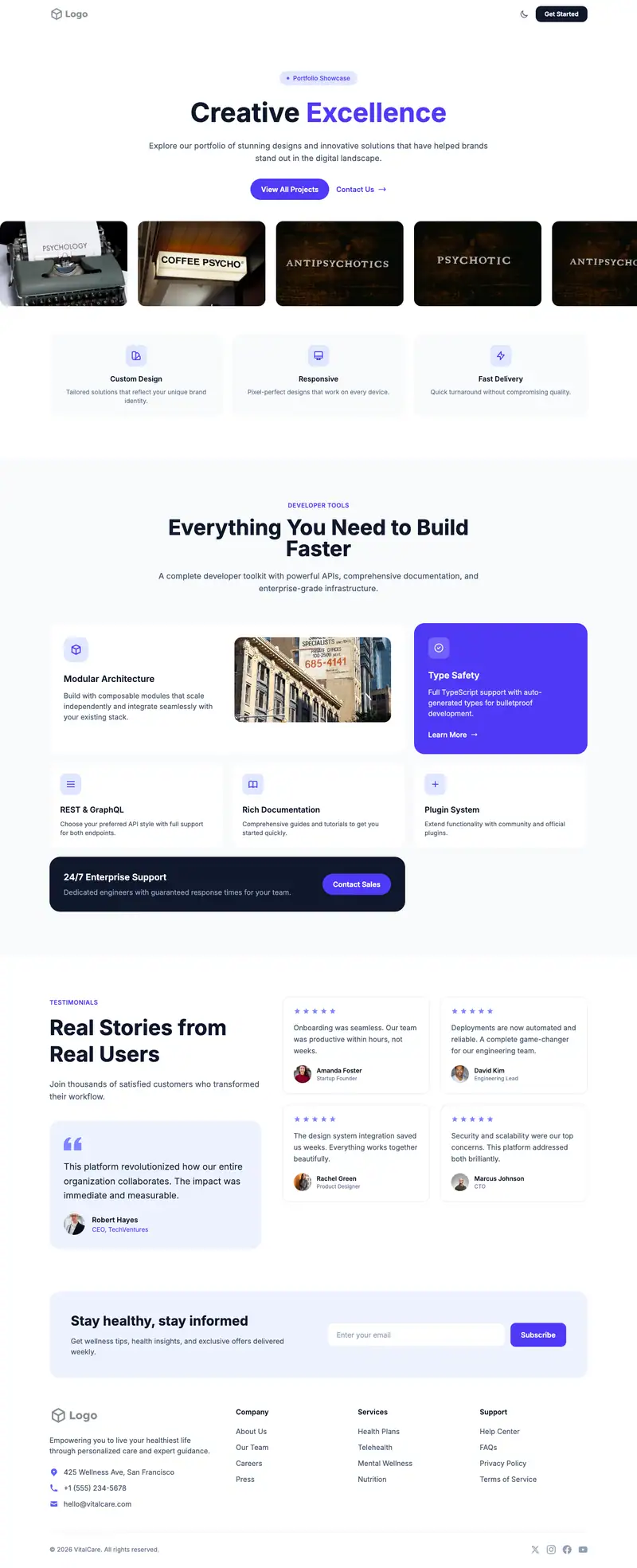 Psychiatrist website template preview