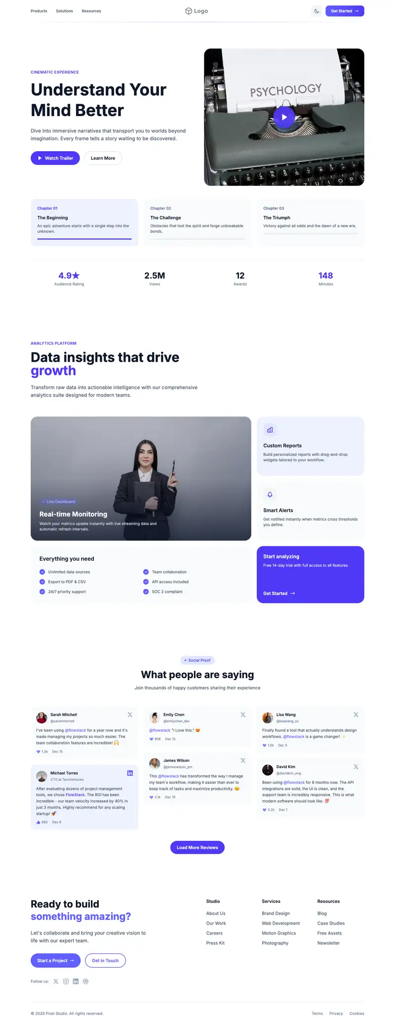 Psychologist website template preview
