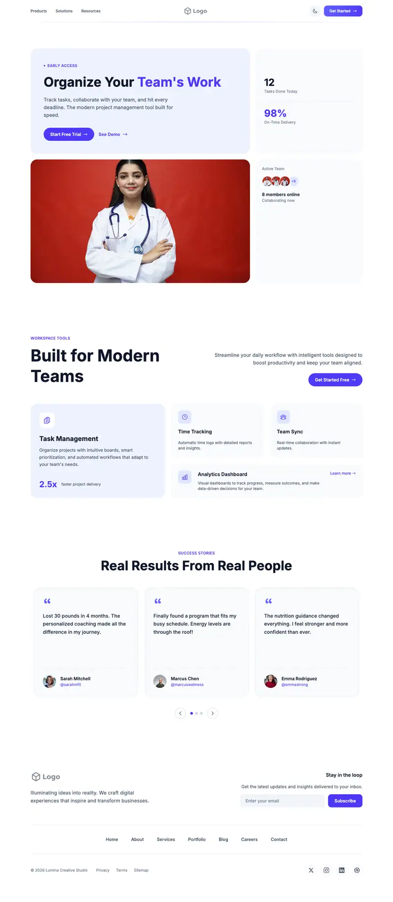 Medical Spa website template preview