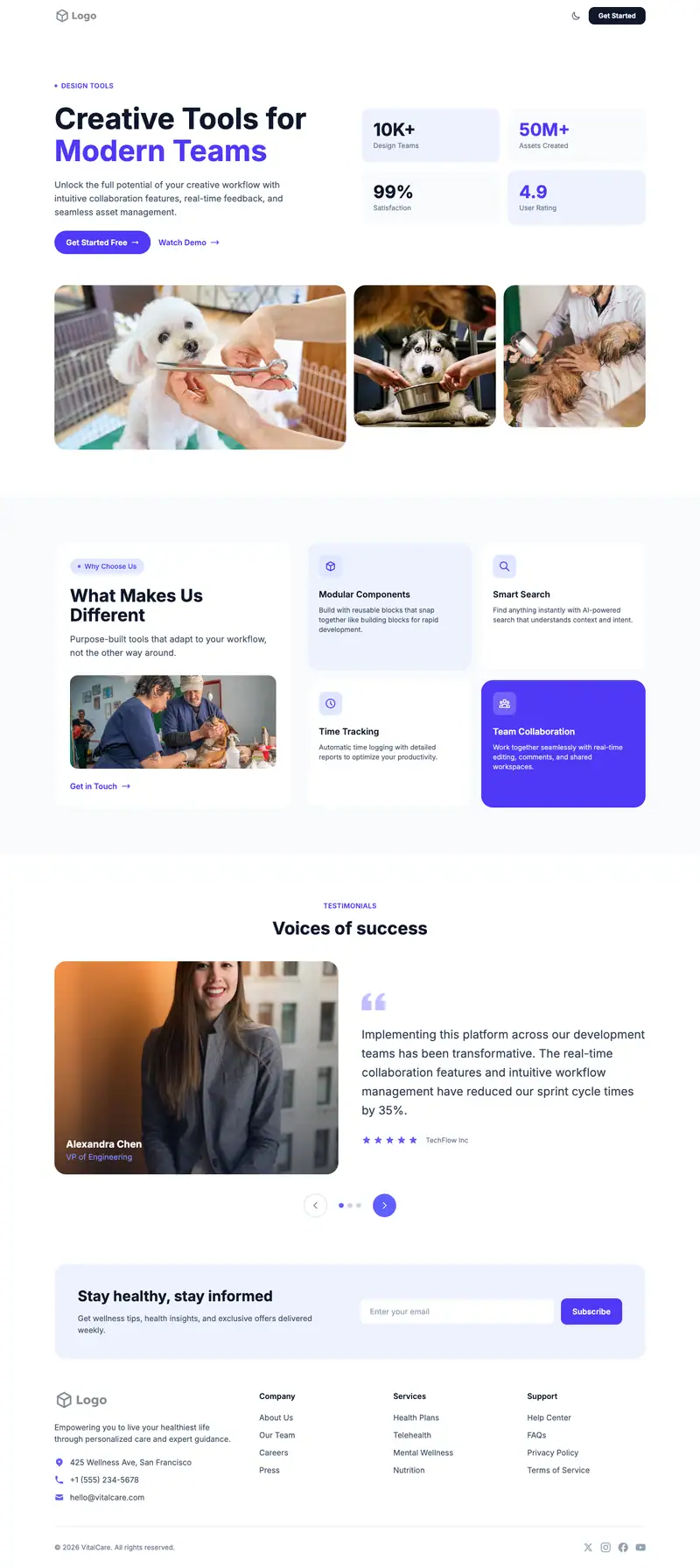 Specialty Vet website template preview