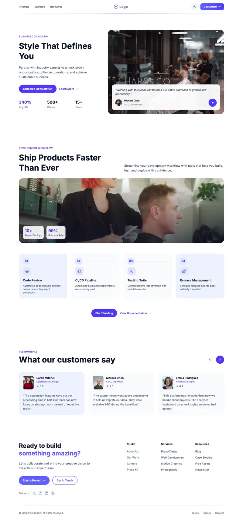 Hair Salon website template preview