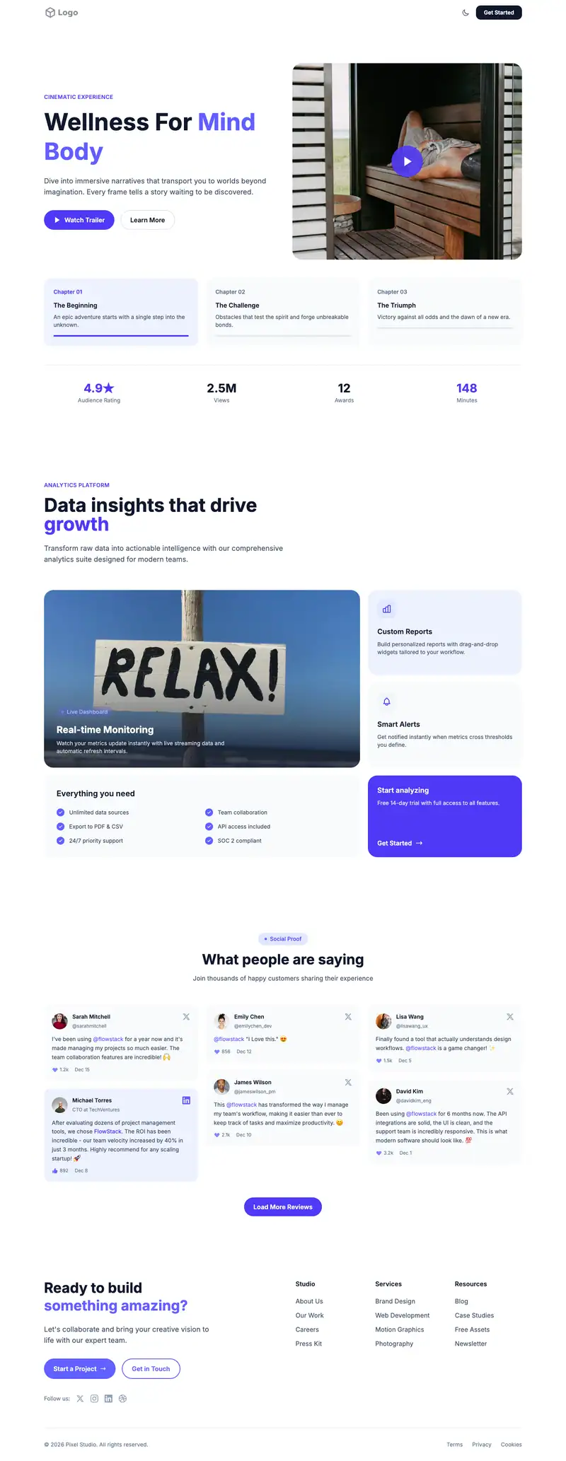 Wellness Spa website template preview