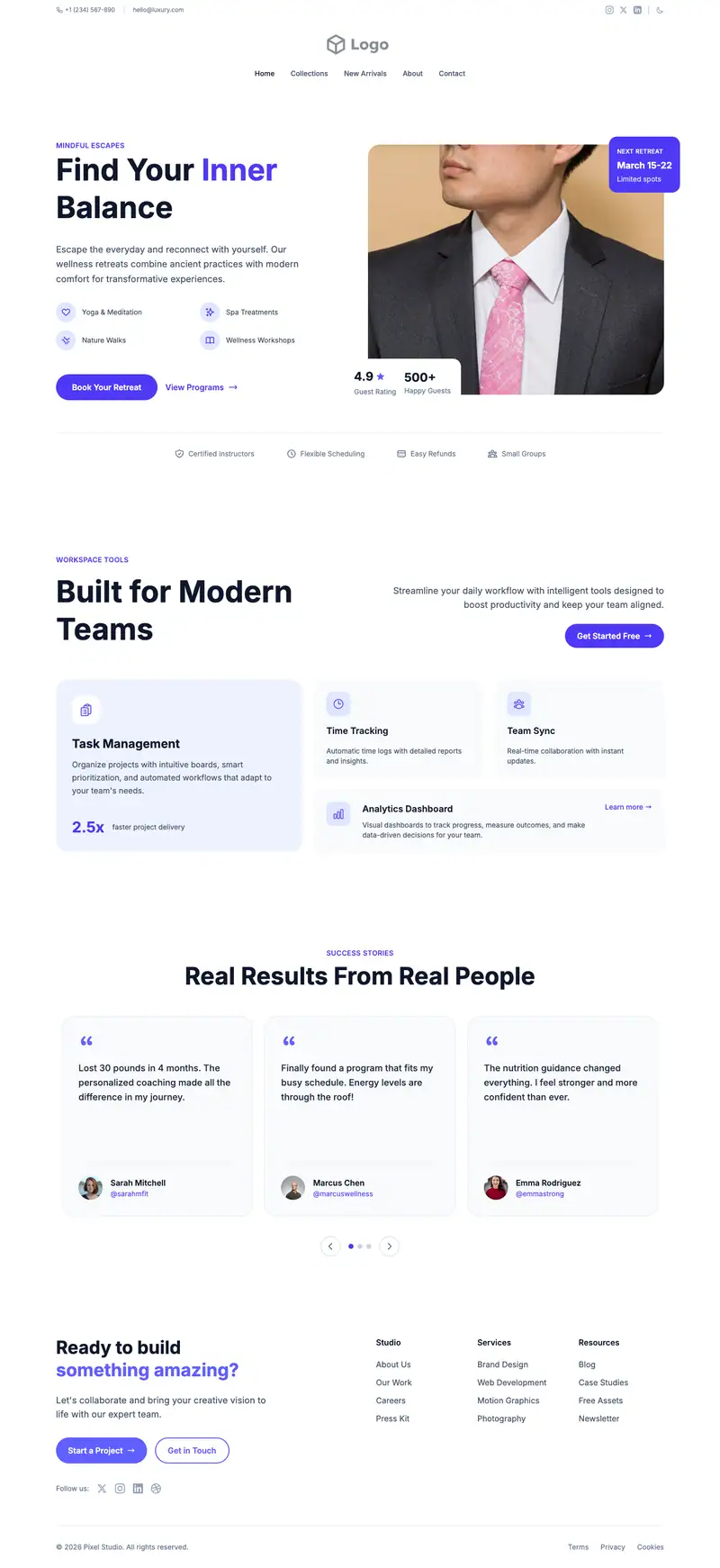 Esthetician Facial Studio website template preview