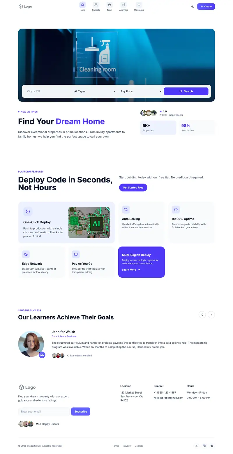 Drain Cleaning website template preview