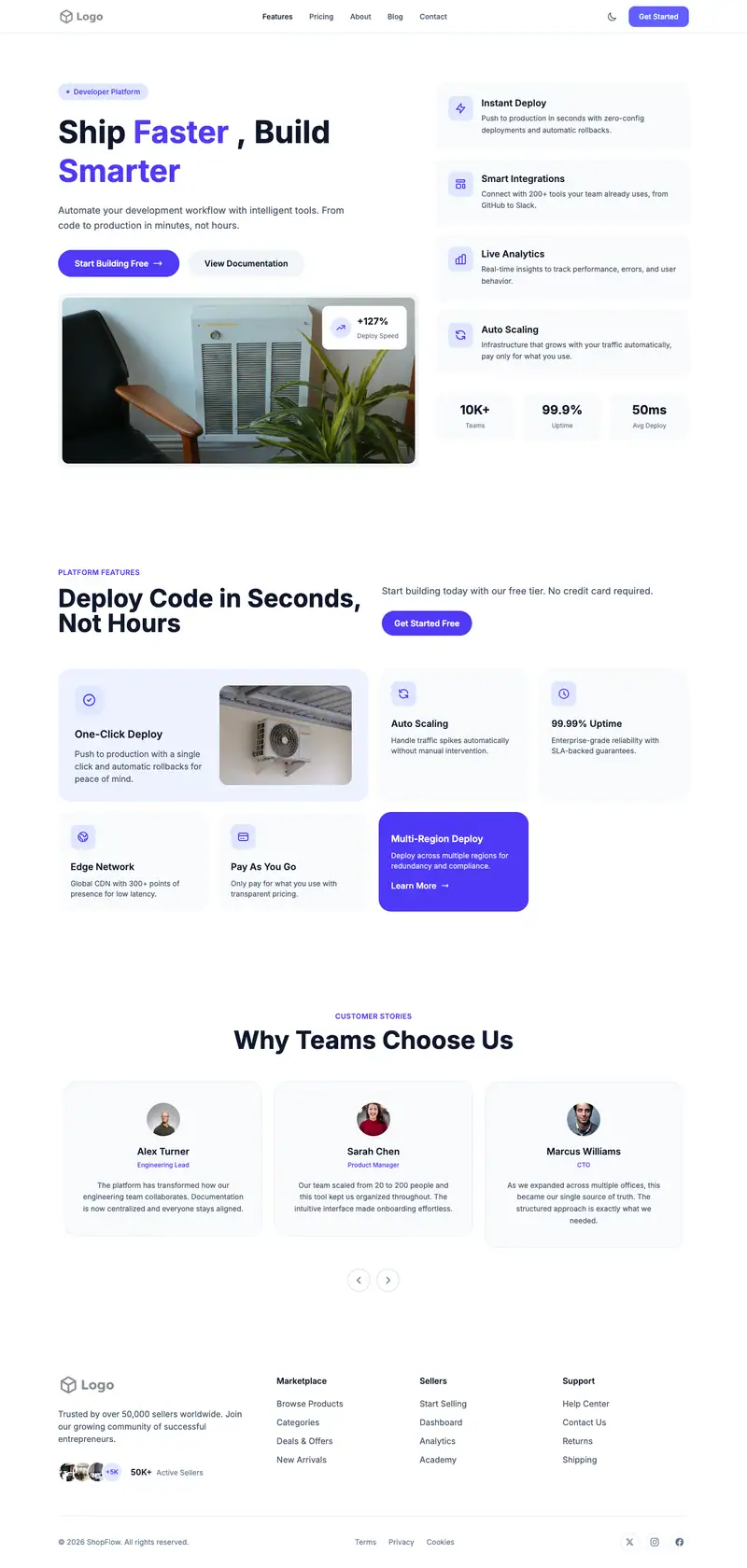Heating Service website template preview