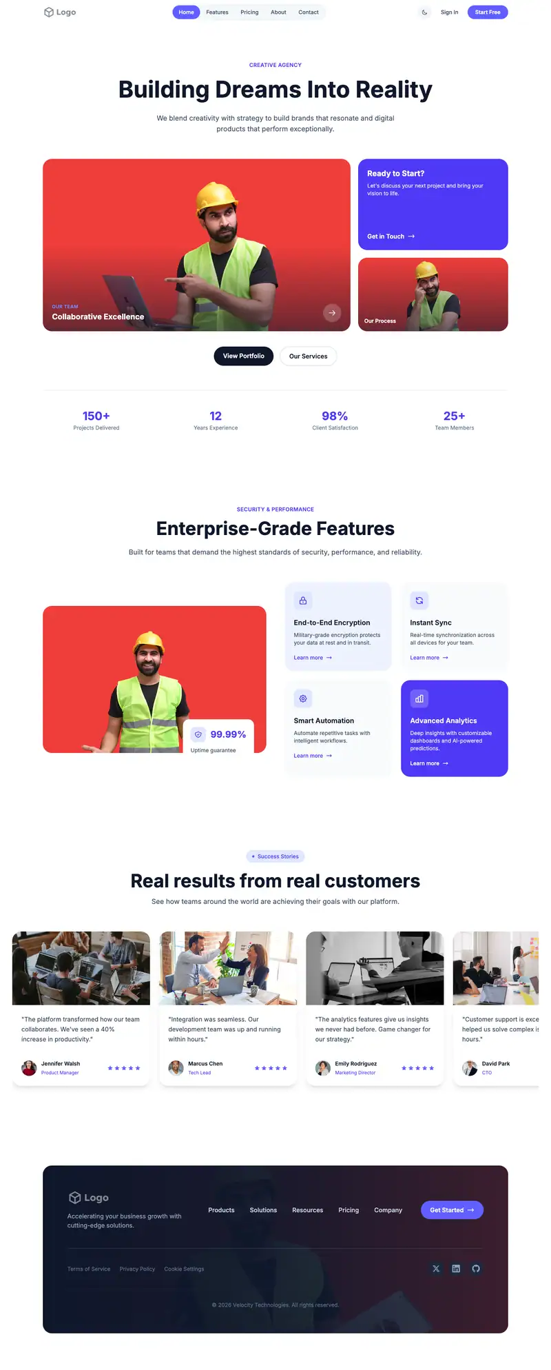 General Contractor website template preview