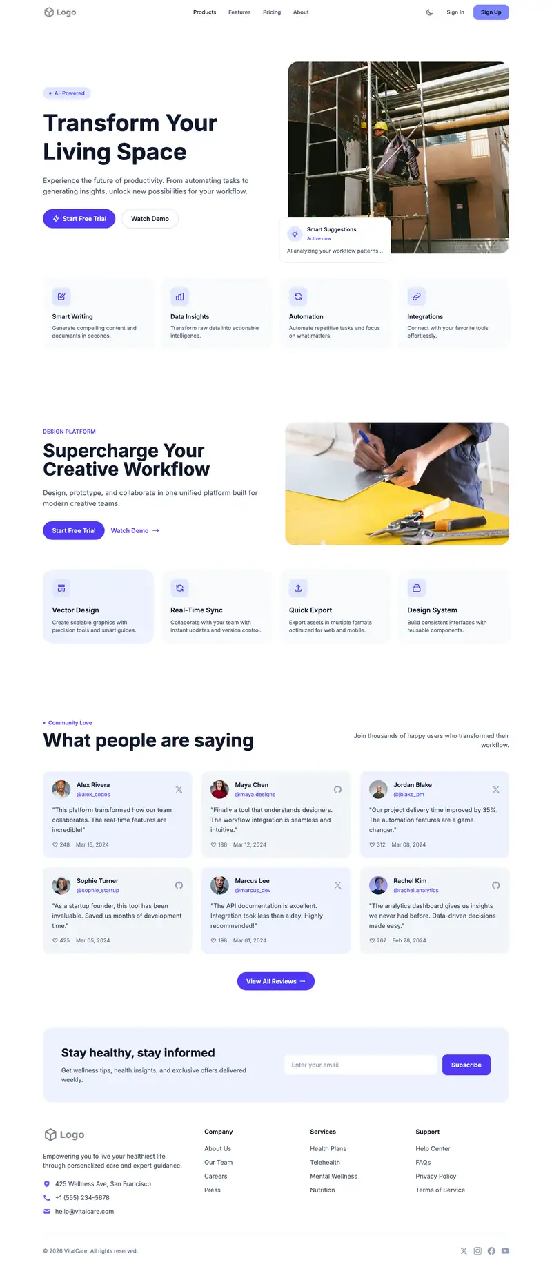 Remodeling Contractor website template preview