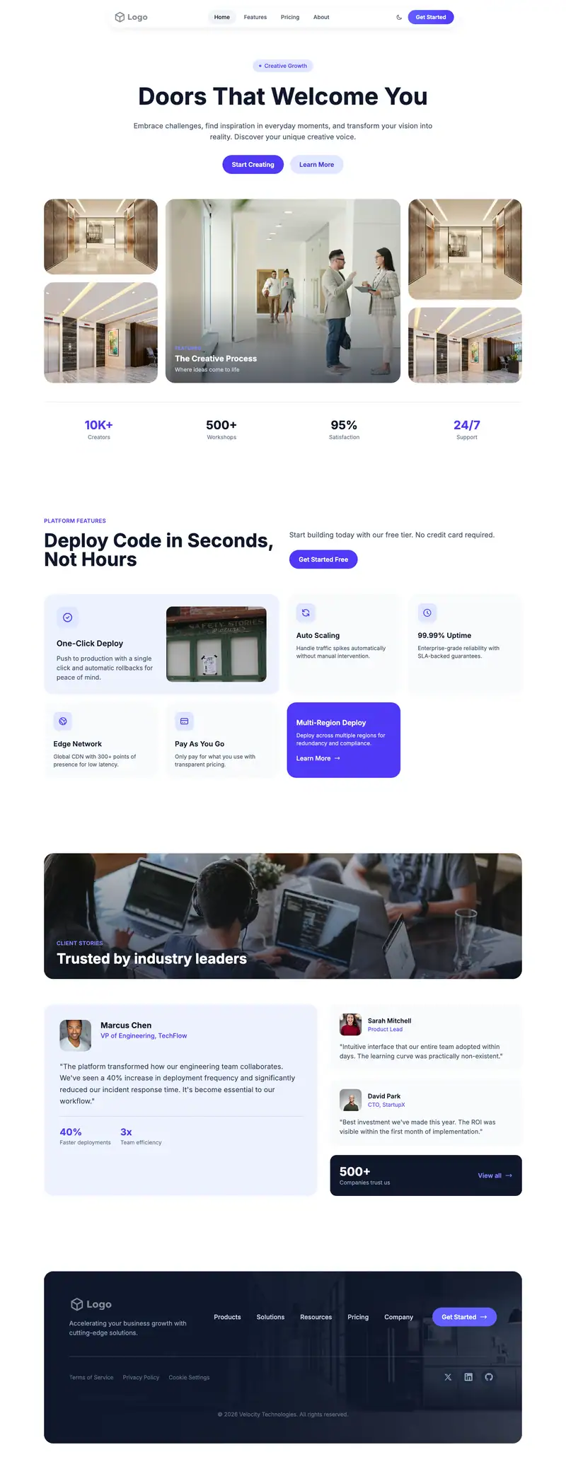 Door Installation website template preview