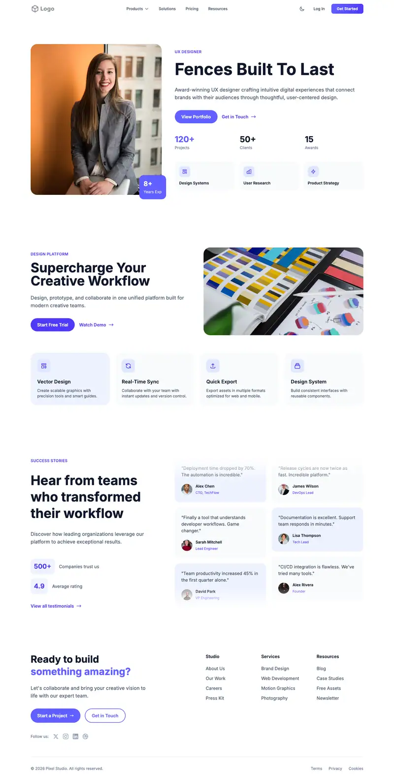 Fence Company website template preview