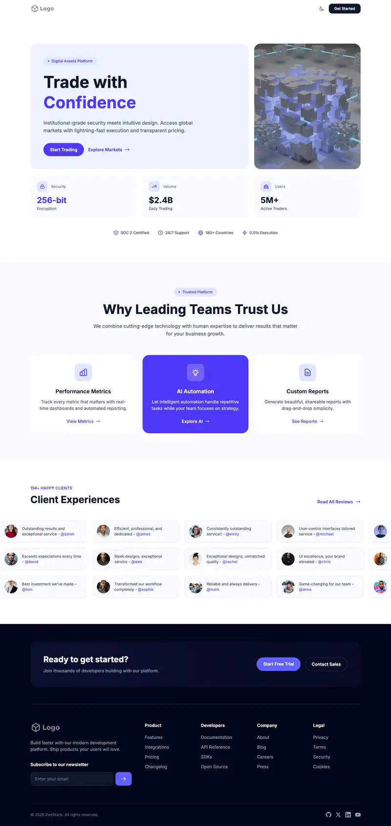 Deck Builder website template preview