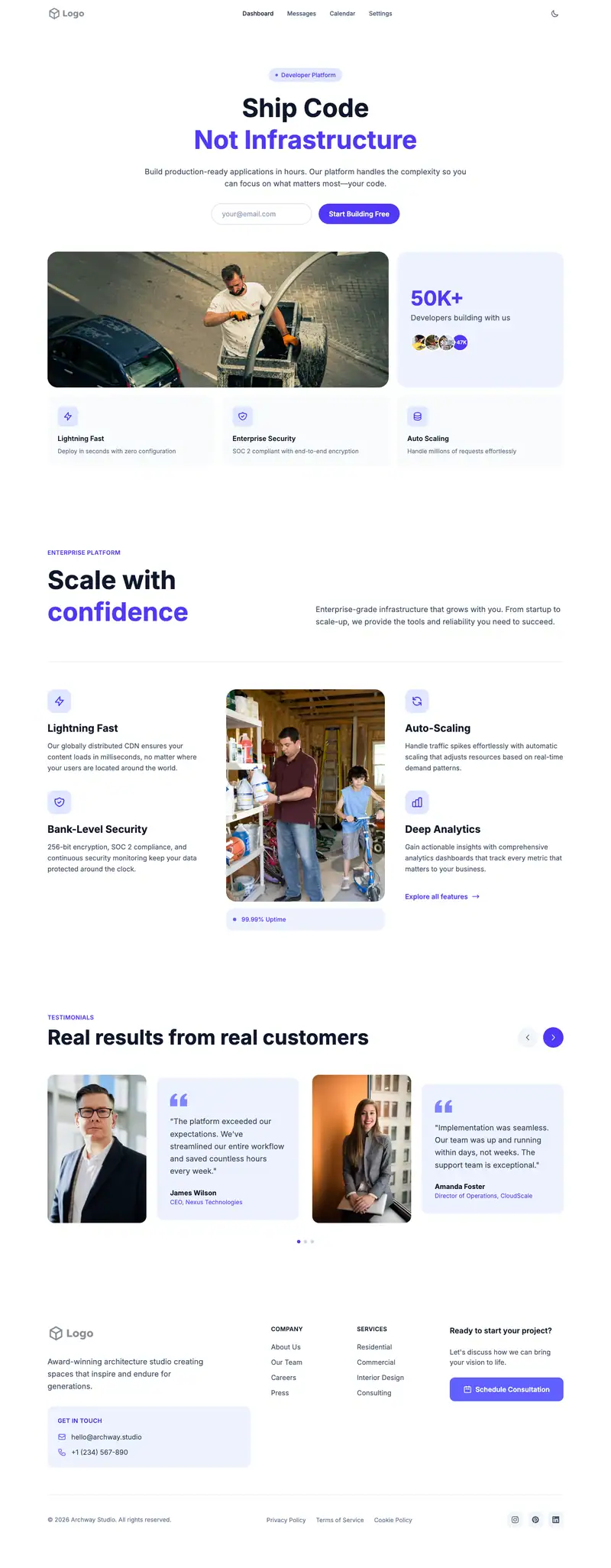 Handyman Service website template preview
