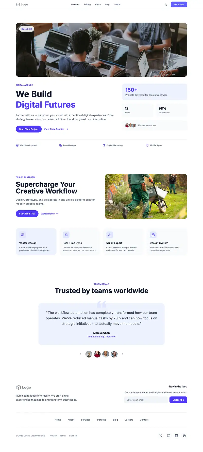 Landscaping Company website template preview