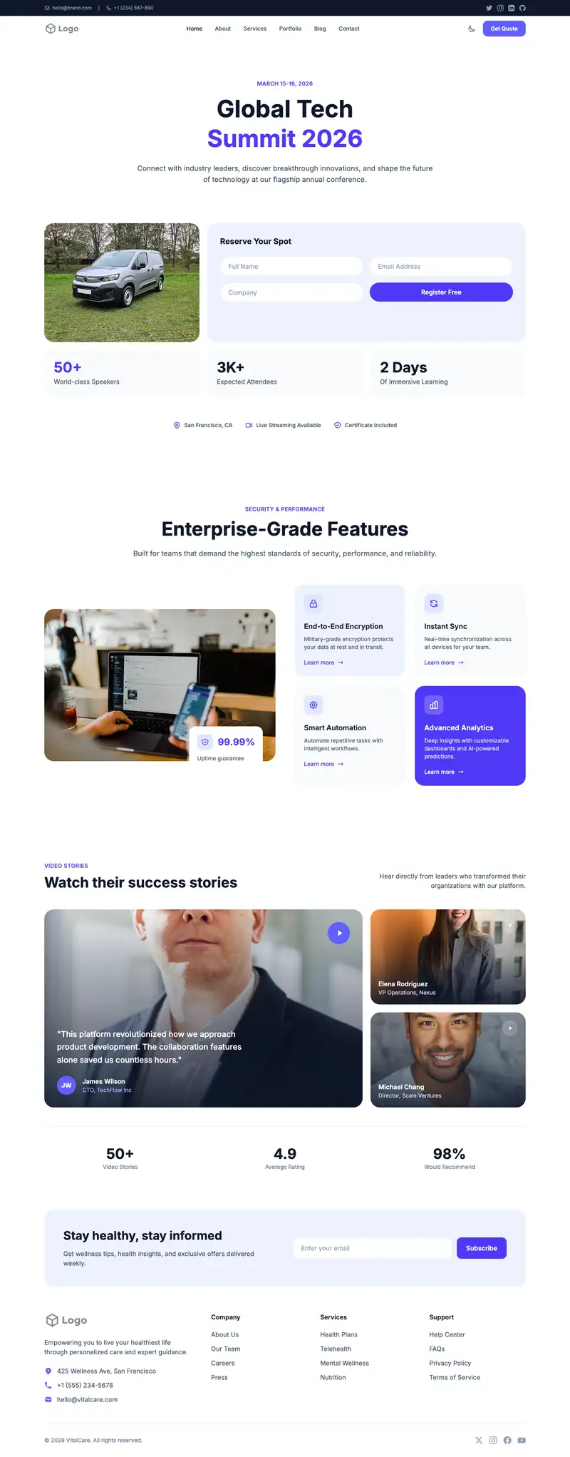 Tree Service website template preview