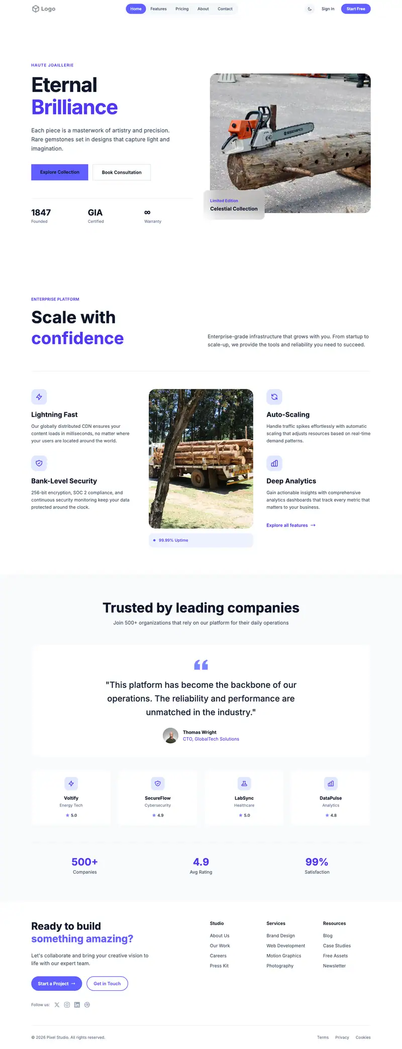 Tree Removal website template preview
