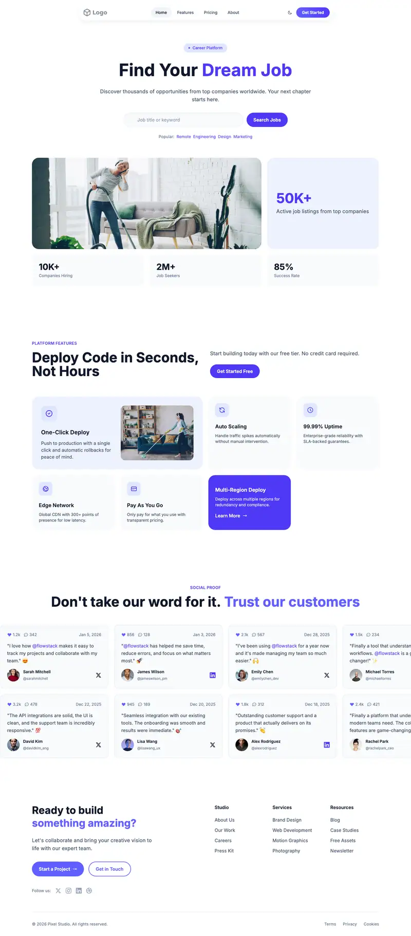 Move in Out Cleaning website template preview