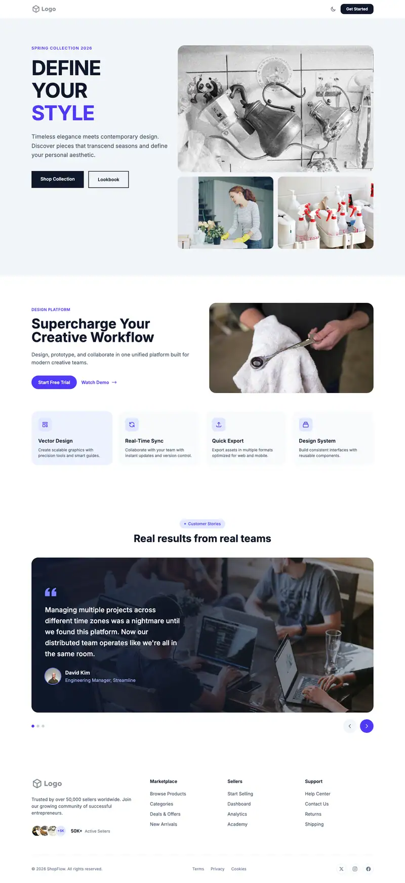 Pressure Washing website template preview