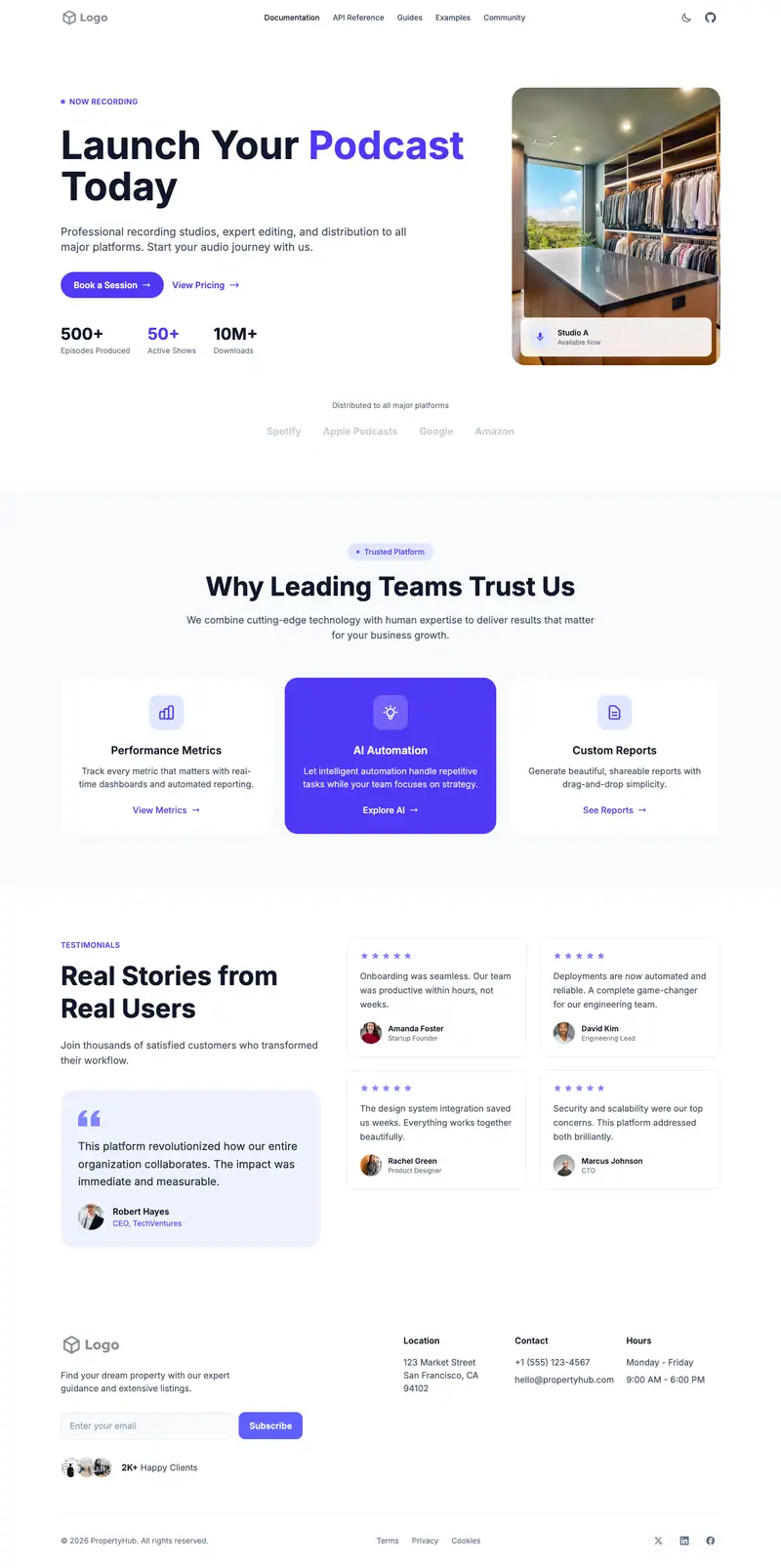 Closet Organization website template preview