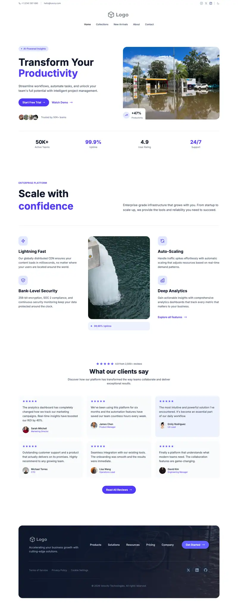 Water Damage Restoration website template preview