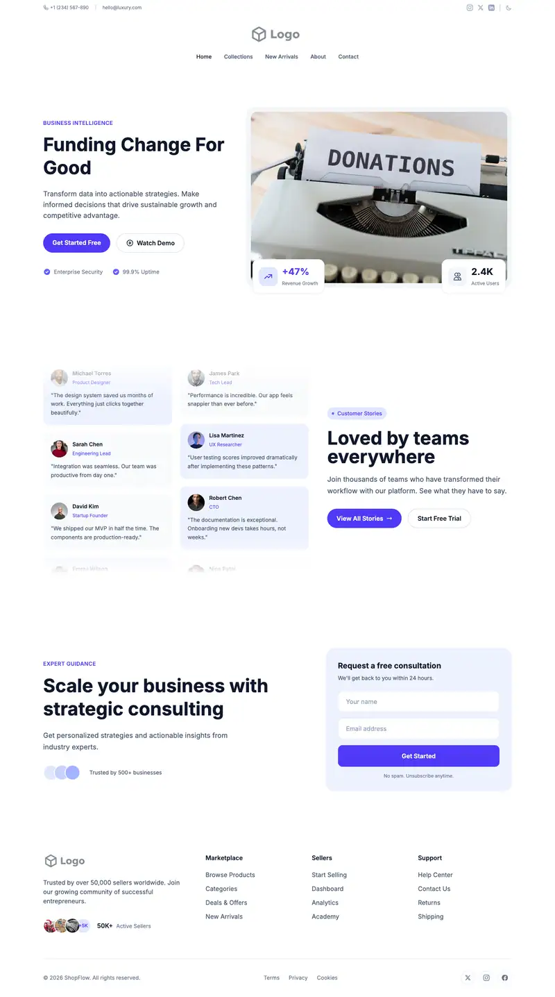 Private Foundation website template preview