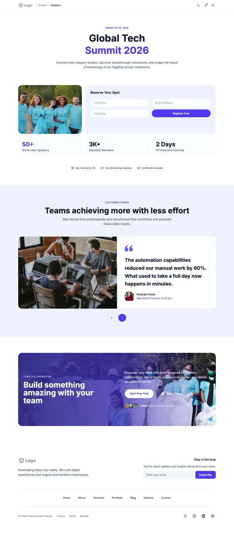 Environmental Nonprofit website template preview